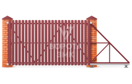 Откатные ворота двустворчатые 3000×2000 ЗМК-7466