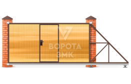 Ворота откатные 7 метров 7000×3000 с калиткой ЗМК-8067