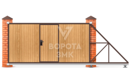 Ворота деревянные откатные 2000×3000 ЗМК-7721
