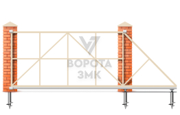 Ворота откатные из профильной трубы 1750×2000 ЗМК-7670