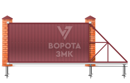 Металлопрофильные раздвижные ворота 3600×2200 ЗМК-7776