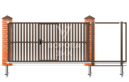 Откатные ворота 5,5 м 5500×2700 ЗМК-8011