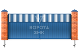 Дачные ворота распашные металлические 2750×3000 ЗМК-5116